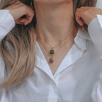 Ebbelle caixa de presente de jóias de natal zircônia cúbica pedra pingente colar quadrado vermelho verde preto branco rosa pedra colar