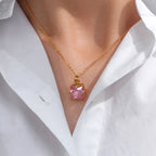 Ebbelle caixa de presente de jóias de natal zircônia cúbica pedra pingente colar quadrado vermelho verde preto branco rosa pedra colar