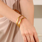 Ebbelle Minimalista Estrela Lua Strass Pulseira 18k Banhado A Ouro 316L Aço Inoxidável Charme À Prova de Água Joias Femininas