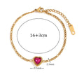 Pulseira Coração Zircão Vermelho