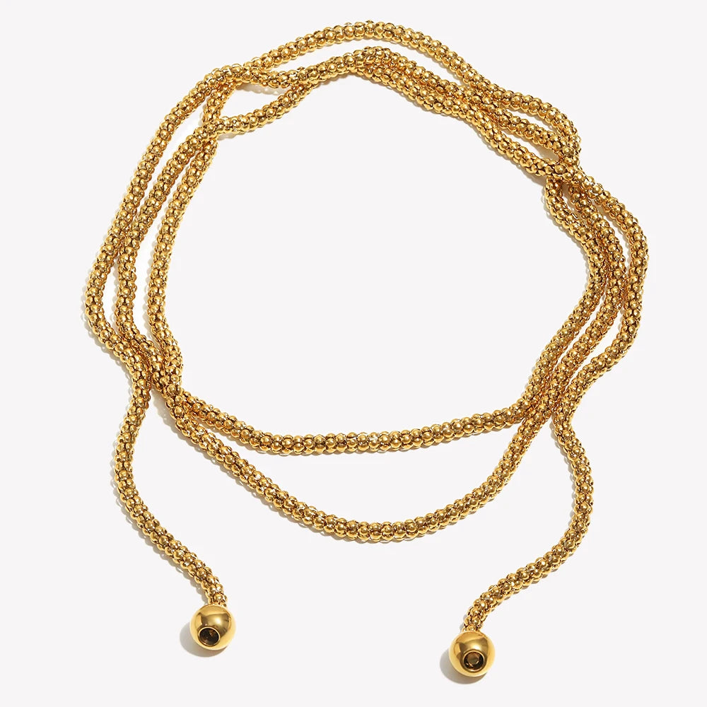 Ebbelle novo criativo múltiplas camadas quadrado colar de pérolas 18k banhado a ouro aço inoxidável feminino festa declaração jewerly