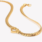 Ebbelle oco coração pingente corrente gargantilha de aço inoxidável feminino pescoço corrente à prova dwaterproof água 18k banhado a ouro jóias pingentes