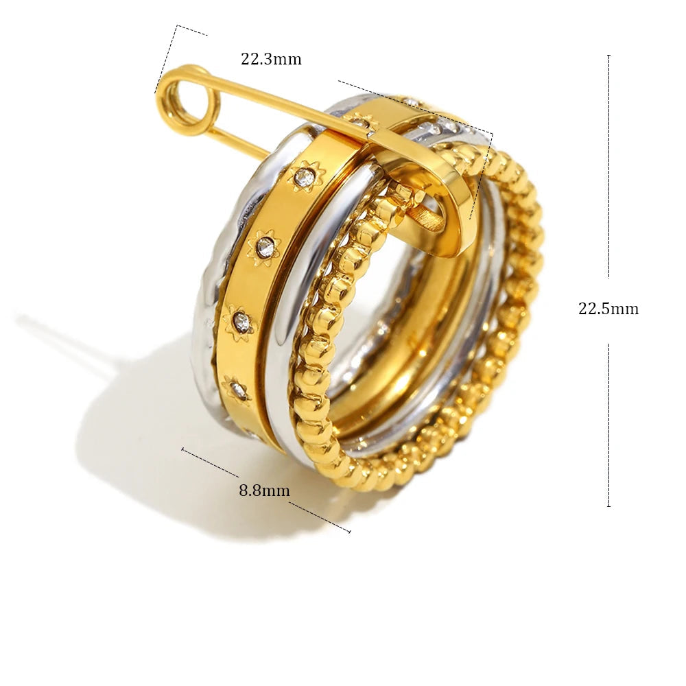 Anel de Segurança Banhado a Ouro 18K