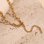 Ebbelle Simples em forma de O corrente gargantilha colar 18K banhado a ouro aço inoxidável básico empilhados joias femininas