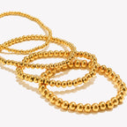 Ebbelle banhado a ouro prata cor elástica contas pulseiras pulseiras para mulher à prova dwaterproof água aço inoxidável frisado corrente pulseira