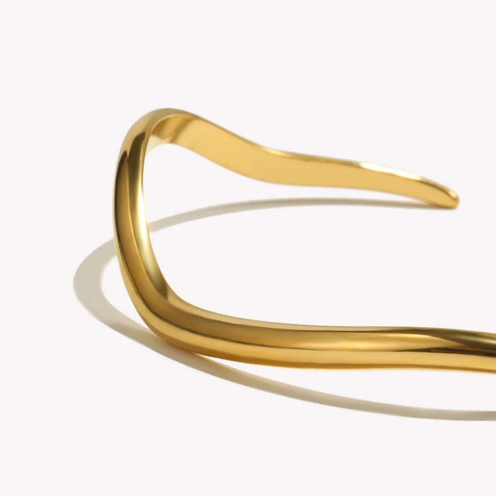 Ebbelle 2024 novo em férias praia acessórios à prova dwaterproof água forma de onda manguito pulseira para mulher pulseiras de aço inoxidável