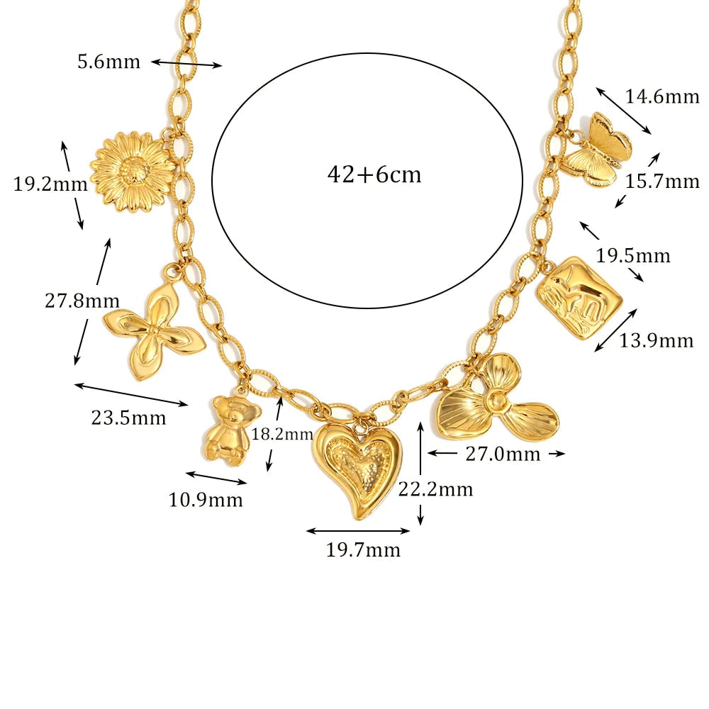 Gargantilha Chique Borboleta e Coração