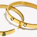 Ebbelle coração zircão fecho pulseira hipoalergênico 18k banhado a ouro pulseira para mulher 316l pulseiras de aço inoxidável jóias