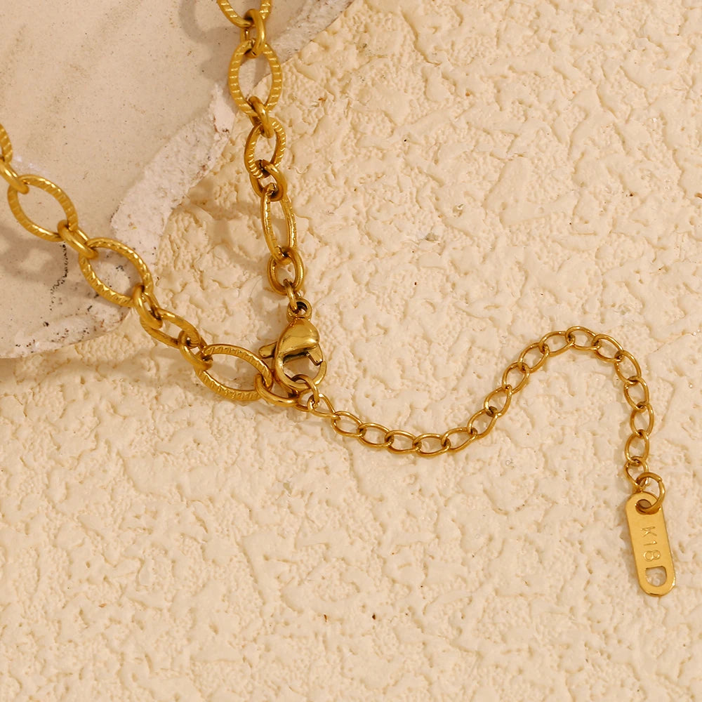 Ebbelle elegante gargantilha de aço inoxidável borboleta flor folha coração pingente colar banhado a ouro feminino chique jóias