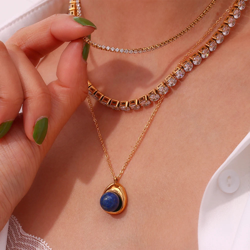 Ebbelle 2mm3mm4mm5mm brilhante luxo 3a zircão tênis corrente colares para mulher aço inoxidável banhado a ouro colar de dama de honra