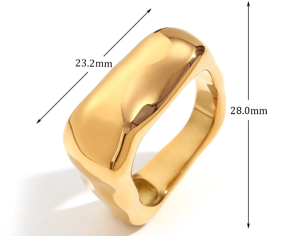 Anel Geométrico Prata Banhado a Ouro 18K