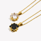 Ebbelle caixa de presente de jóias de natal zircônia cúbica pedra pingente colar quadrado vermelho verde preto branco rosa pedra colar