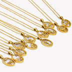 Ebbelle novo design de aço inoxidável constelação pingente colar banhado a ouro festa moda feminina pescoço jóias