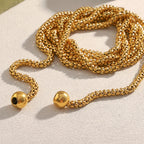 Ebbelle novo criativo múltiplas camadas quadrado colar de pérolas 18k banhado a ouro aço inoxidável feminino festa declaração jewerly