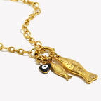 Ebbelle novo estilo oceano peixe pingente colar de aço inoxidável pvd chapeamento primavera fivela diy acessórios jóias femininas