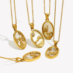 Ebbelle novo design de aço inoxidável constelação pingente colar banhado a ouro festa moda feminina pescoço jóias