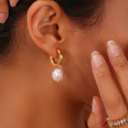 Ebbelle 2024 novo minimalista à prova dwaterproof água jóias de aço inoxidável mulher brinco natural de água doce pérola brincos de argola para mulher