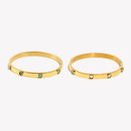 Ebbelle coração zircão fecho pulseira hipoalergênico 18k banhado a ouro pulseira para mulher 316l pulseiras de aço inoxidável jóias