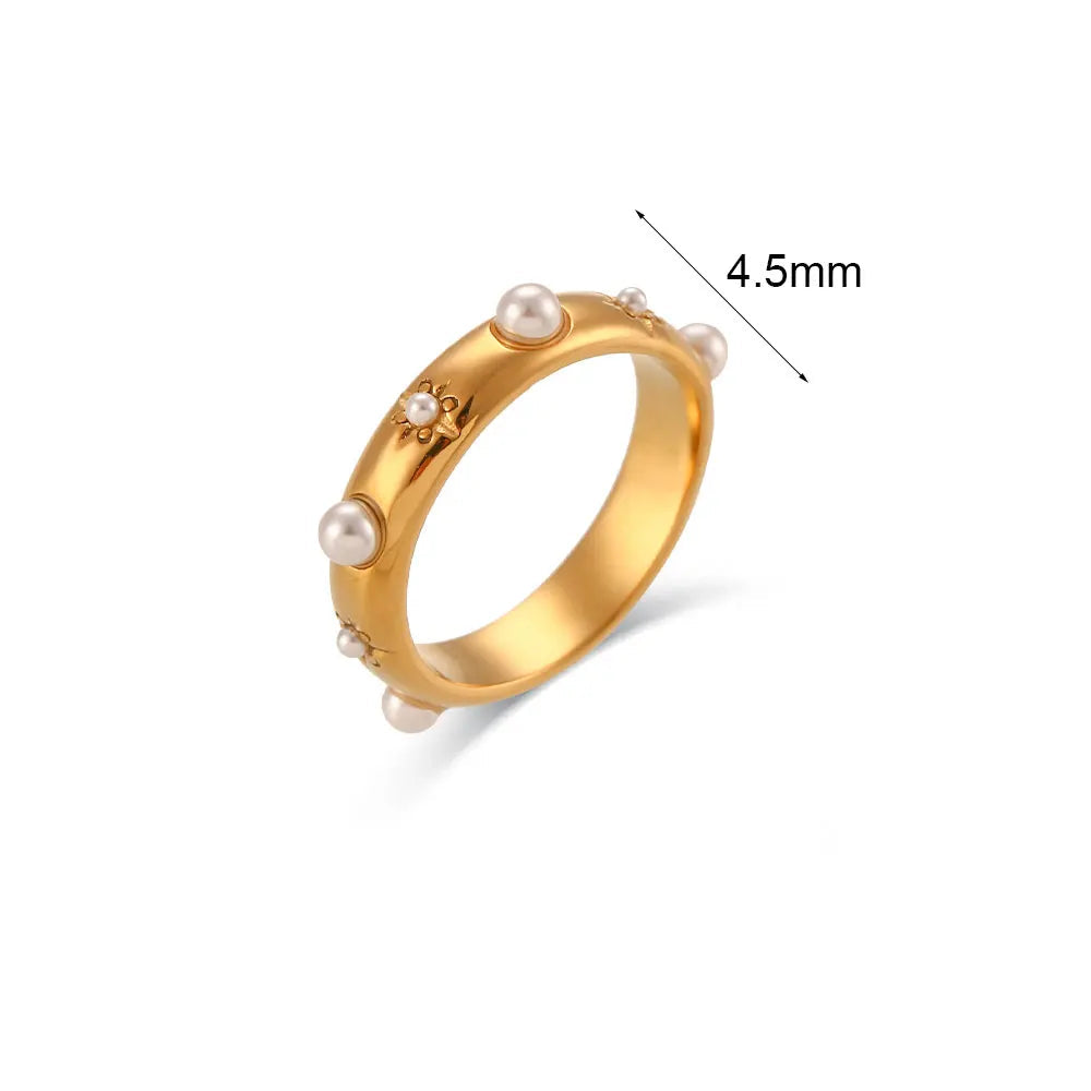 Anel Delicado Ouro 18K com Pérola e Zircão