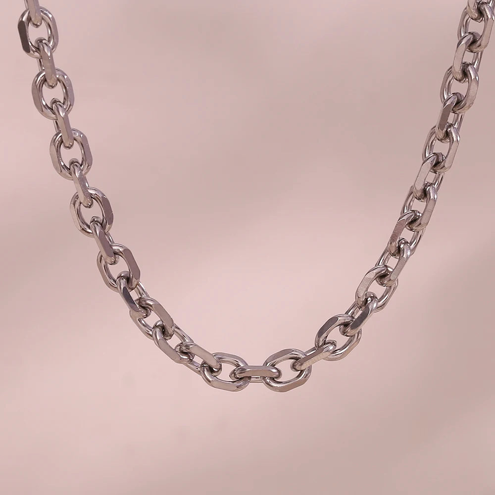 Corrente de ligação banhada a ouro para mulheres, colares hiphop volumosos, pulseiras de perna, gargantilha dourada, cor prata, estilo de rua, senhora