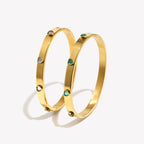 Ebbelle coração zircão fecho pulseira hipoalergênico 18k banhado a ouro pulseira para mulher 316l pulseiras de aço inoxidável jóias