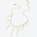 Ebbelle novo exagerado imitação de pérola borla colar pvd banhado a aço inoxidável feminino festa de casamento pescoço jewerly