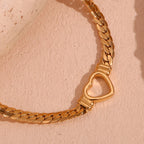 Ebbelle oco coração pingente corrente gargantilha de aço inoxidável feminino pescoço corrente à prova dwaterproof água 18k banhado a ouro jóias pingentes